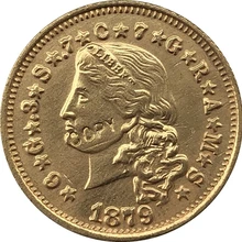 Копии монет оптом США 1879 4 золота 24-k позолоченная копия монет Копер производство