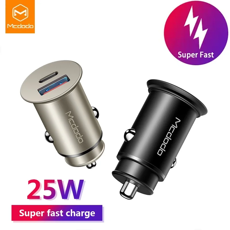 Mcdodo نوع C PD 25 W شاحن سيارة للهاتف الجوال العالمي 5A سوبر شحن سريع QC 4.0 لهواوي SCP شاحن سيارة USB محول
