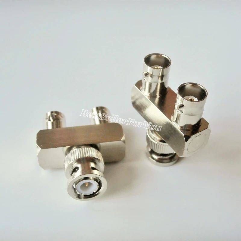1 шт. штекер BNC на два гнезда тройной Y Коаксиальный RF адаптер 3 сторонний|plug adapter