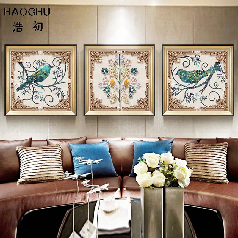 

HAOCHU European Retro Pattern Bird Rich Tree Canvas Painting For Living Room Study Home Wall Decor Picture Art Print Posters