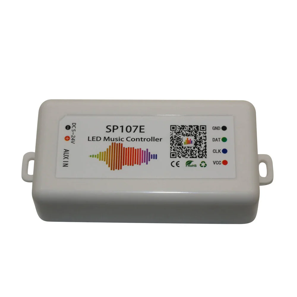 

Bluetooth Music LED Controller SP107E full color RGB SPI Control by phone APP for 2812 2811 1903 LED Strip Light Tape, DC5V-24V