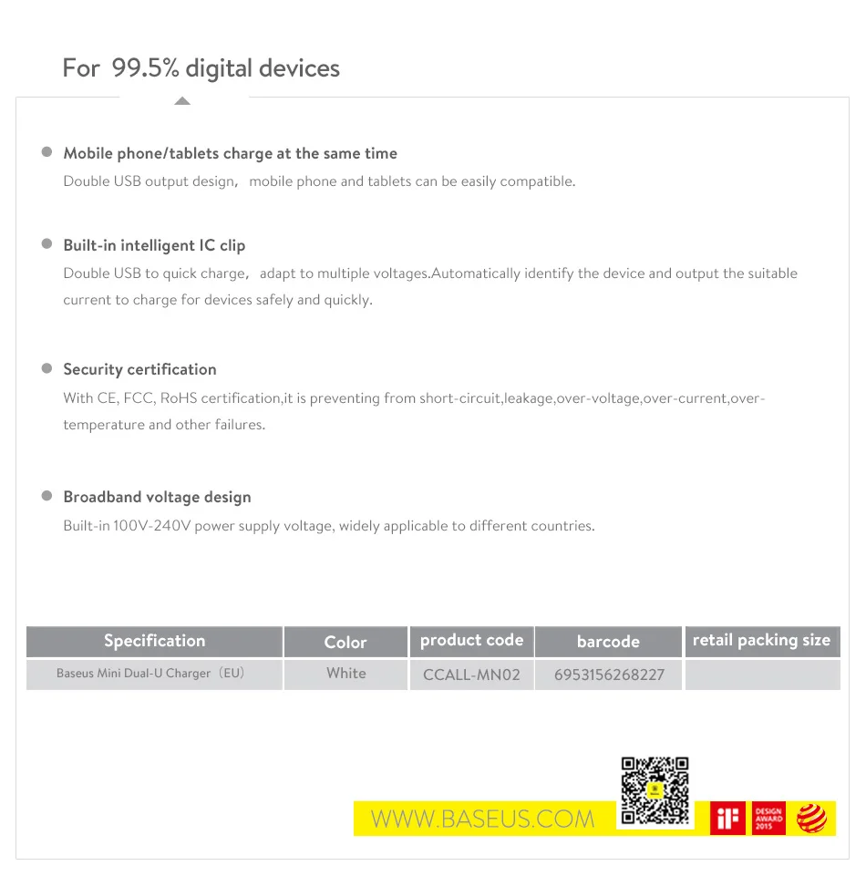 Baseus 5V 2.1A USB зарядное устройство Dual-U быстрое USB зарядное устройство дорожное настенное зарядное устройство адаптер ЕС для iPhone samsung Xiaomi зарядное устройство для мобильного телефона
