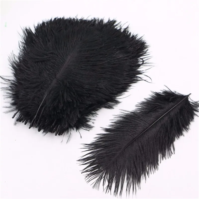 New Arrival 50 pcs/lot Black Ostrich Feathers 20 25cm 8" 10" Inches