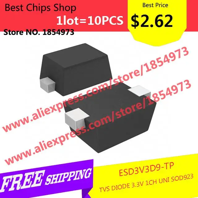 Free Shipping 10PCS=2.62 Electronic Kit ESD3V3D9 TP TVS DIODE 3.3V 1CH
