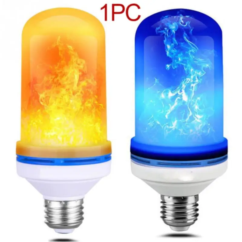 

4 Modes Yellow/Blue Energy Saving Flame Light 9W E27 E26 LED Flame Effect fire bulb for Home Garden Christmas Decor Lights