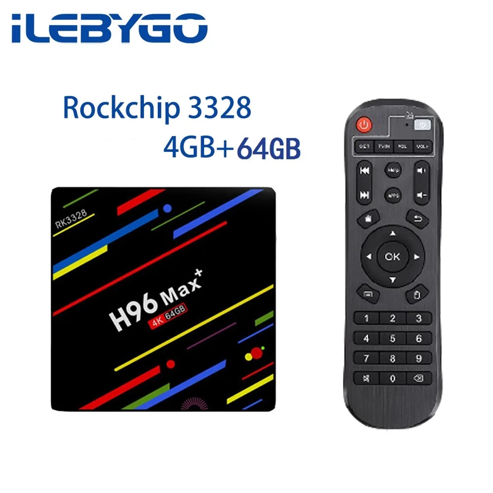

Ilebygo H96 MAX Plus TV Box Android 8.1 Smart Set Top Box RK3328 4GB 32GB 64GB 5G Wifi 4K H.265 Media player USB3.0