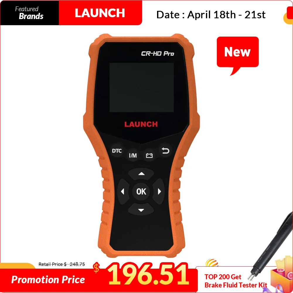 

LAUNCH CR-HD Pro OBD2 HOBD Car diagnostic OBDII EOBD Code Reader X431 CR-HD Pro 12V/24V Car Truck multi-language free update