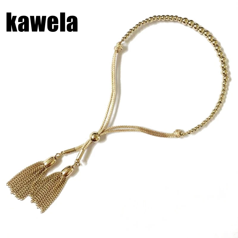 

Free Shipping New Design Fashion Adjusted Tassel Gold Beaded Bracelet