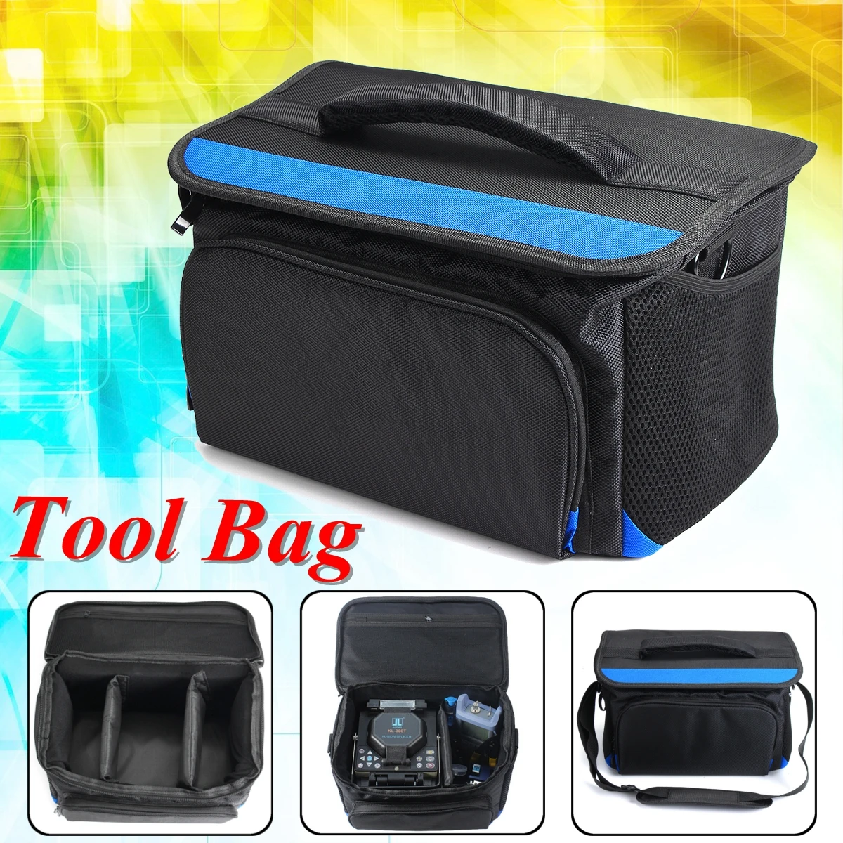

Tools Bag Waterproof Cover For Fusion Splicer W elder Tools Bag Wide Mouth Electrician Bags With 2 Sponge Compartment