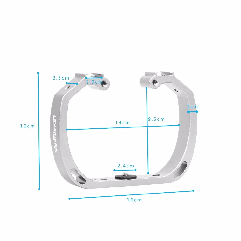 Diving Underwater Aluminum Selfie Monopod Mount Double-Arm Tray Handheld For Gopor Action Camera Holder (14)