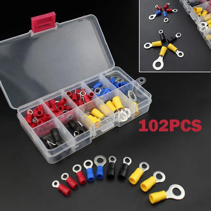 

Electrical Assorted Insulated Wire Cable Terminal Crimp Connector Spade Set Kit HVR88