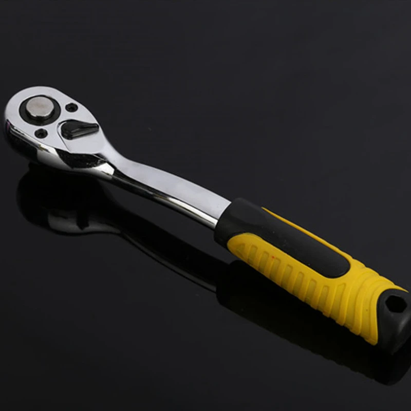 

72 / 24 Teeth Curved Handle Quick Release Ratchet Spanner Wrench Used To Fasten Or Remove Hexagon Head Screw / Nut Hand Tools