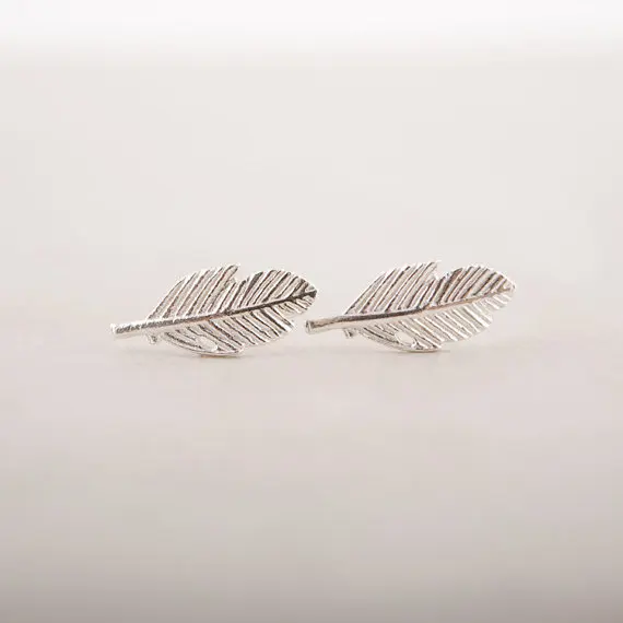 Женские серьги в виде пера Shuangshuo маленькие пусеты стиле панк ED038 2017|fashion stud earrings|stud