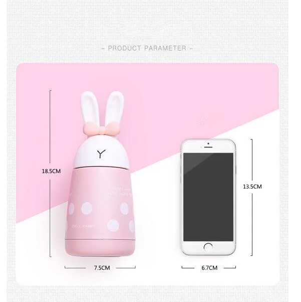 Insulated bpa free creative portable CHILDEN Cartoon Rabbit vacuum cup sport my water 300ml BABY thermos flask bottle