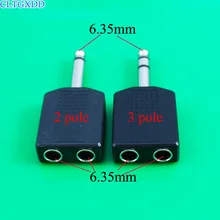 Cltgxdd моно 1/" Y сплиттер аудио адаптер сплиттер 6,35 Мужской Джек 2 Женский 6,35