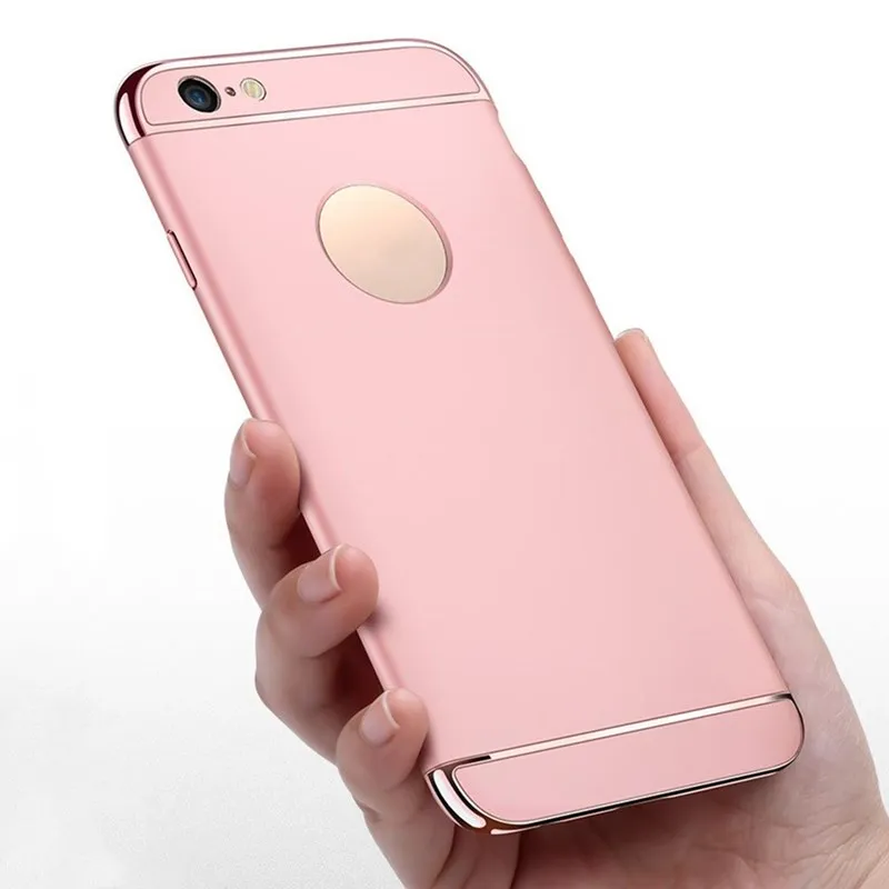 Для iPhone 6 7 8 чехол накладка защитный 3 в 1 Роскошная плакированная Модный КРЫШКА