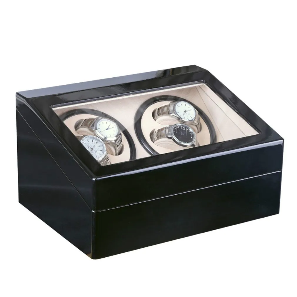 

New US/EU/AU/UK Plug 4+6 Automatic Mechanical Black Watch Box High Class Motor Shaker Watch Winder Jewelry Holder Display