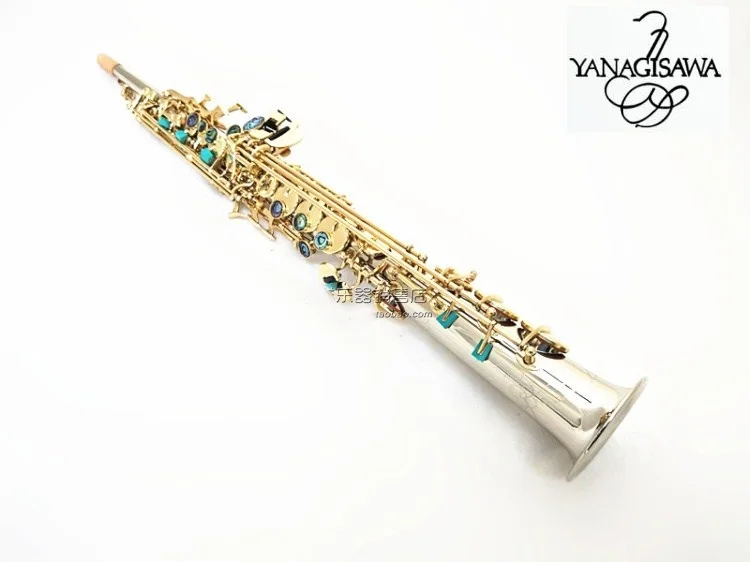 

High Quality Japan YANAGISAWA S901 B flat Soprano Saxophone Musical Instruments Soprano Sax Silver Professional Free shipping