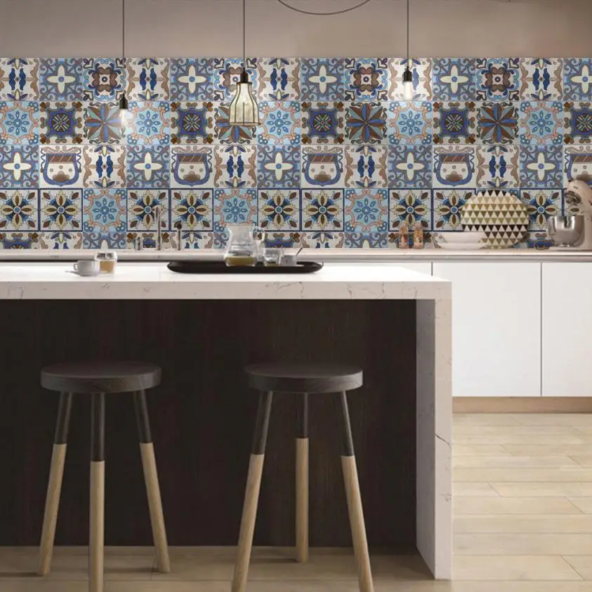 

25Pcs Self Adhesive Tile Art Wall Decal Sticker DIY Kitchen Bathroom Decor Prevent Water And Damp Dishcloth Clean Dirty m23 30+