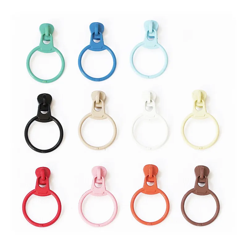 

10Pcs Resin Zippers Pull Ring Candy Color Zip Slider Head For Sewing Bags Wallet Purse Cloth Accessories Crafts