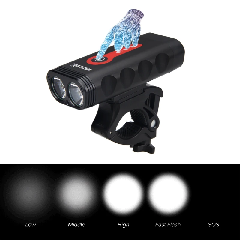 USB перезаряжаемая велосипедная лампа, передний руль, фонарь светильник L2 светодиодный головной светильник с защитным хвостом, светильник для ночного велоспорта, кемпинга