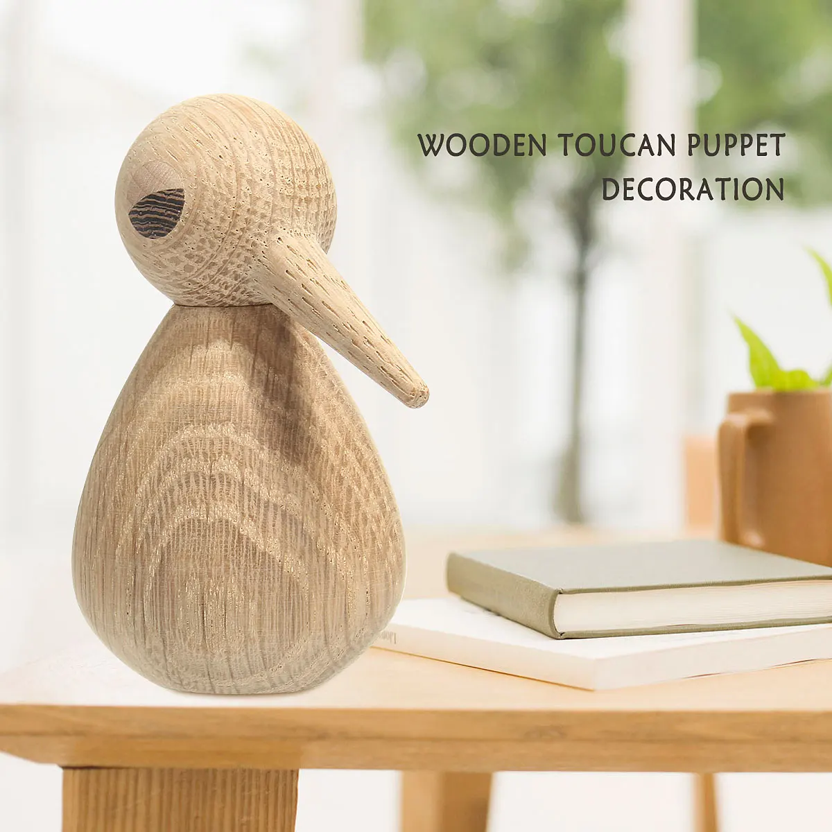 

Home Decoration Cuspirostrisornis wooden Bird Wood Stump Bird Decorative Dtatue New Hot Handmade Wooden Puppet Bird