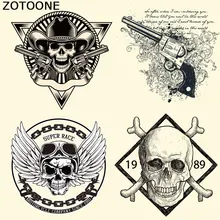 ZOTOONE Череп пистолет панк патчи железа на теплопередачи патчи для детской одежды DIY полосы аппликация на футболку пользовательские наклейки E