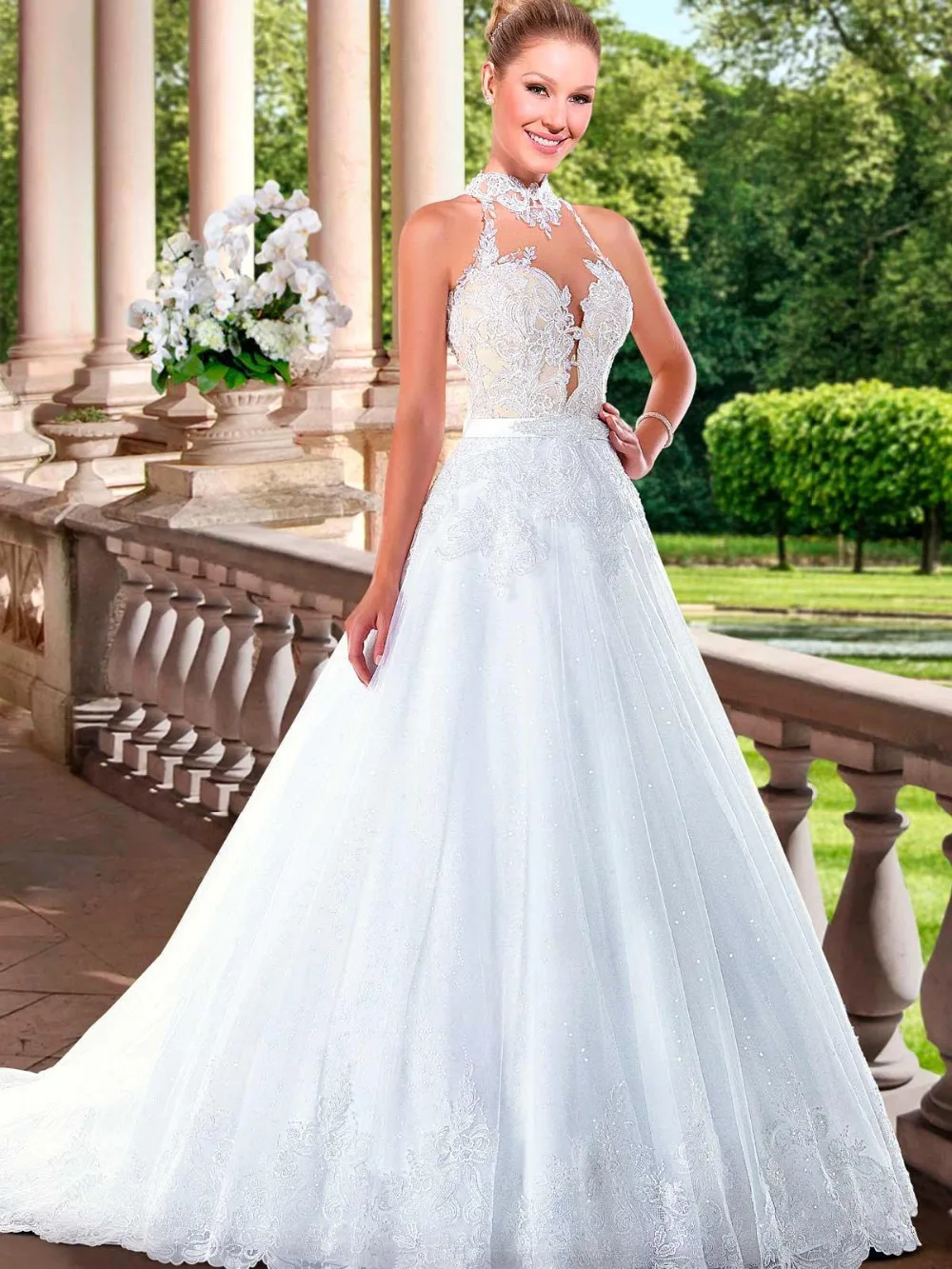 halter neck wedding dress 2019