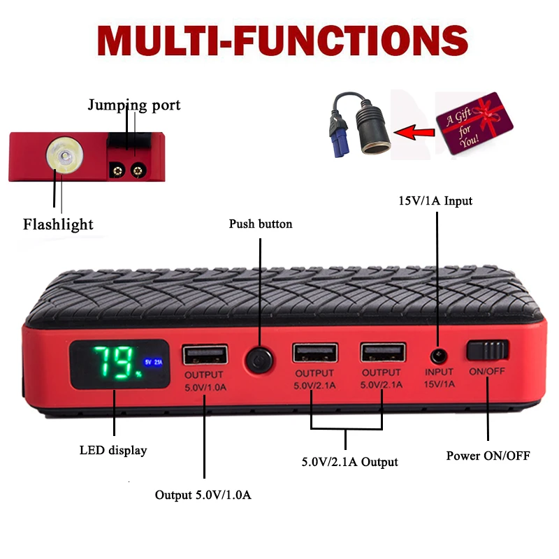

Car Battery Jump Starter 26000mAh Best Value Start Device 12V Starters Batteries Diesel Petrol Cars Portable Starting Booster