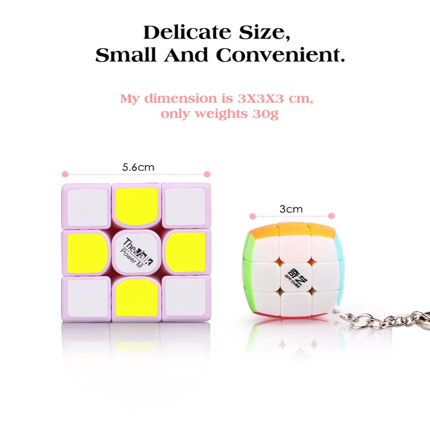 Qiyi Magic Cube Mini Keychain Speed Puzzle Neo Cubo Magico Learning Educational Toys For Children Boys Adults