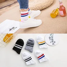 Весенние новые спортивные носки без пятки с двумя полосками, Harajuku, для колледжа, для мужчин и женщин, парные носки