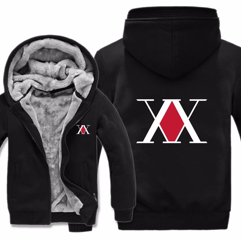 

New Hunter X Hunter Hoodies Anime Jacket Winter Men Casual Thick Fleece Killua Zoldyck Cosplay Sweatshirts Pullover