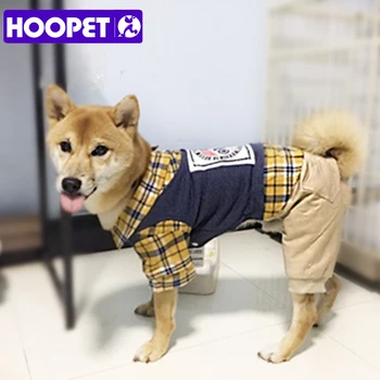 

HOOPET Pet Dog Clothes Classic British Style Autumn/Winter Suit Cat Four Feet Puppy Wearing
