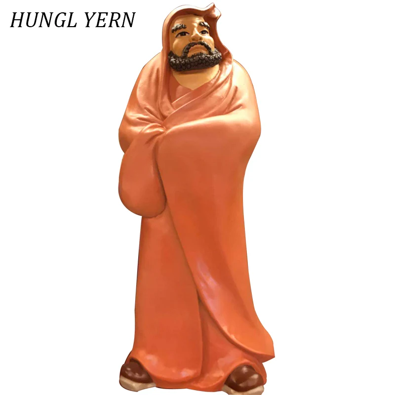 

31cm chinese Buddha statue Dharma Custom Clay Wood Sculpture Resin Lacquerware Handcraft Home decor budas craft estatua