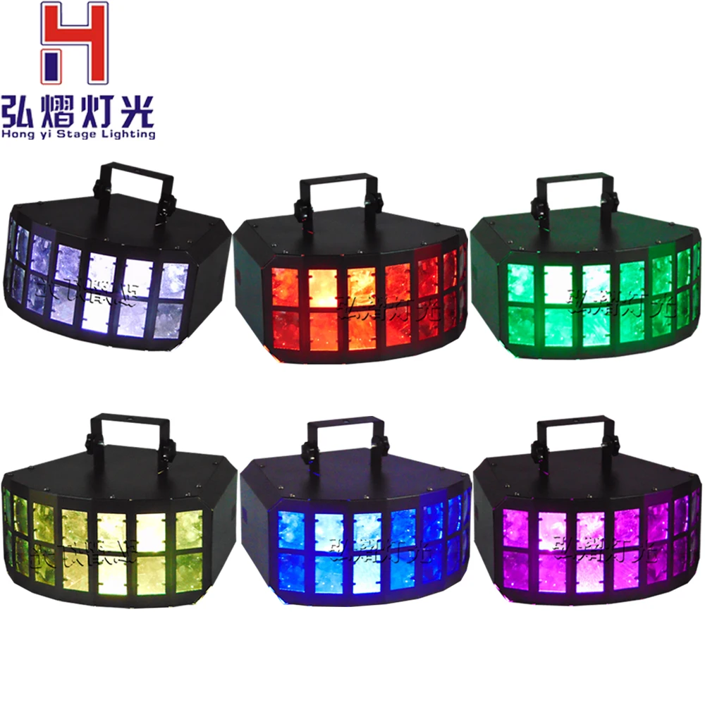 

2017 6pcs/lot 2x10W LED Disco Double Butterfly Effect Light Stage Lights Lights High Power with Professional for Party KTV Disco