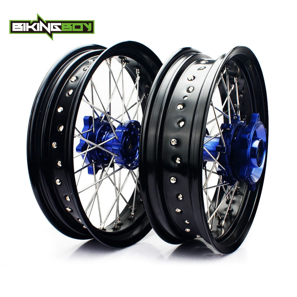 BIKINGBOY 17" Supermoto Front Rear Cush Drive Wheel Rim Hub for SUZUKI DR650SE 1996- 16 15 14 13 12 11 10 09 08 07 06 05 04