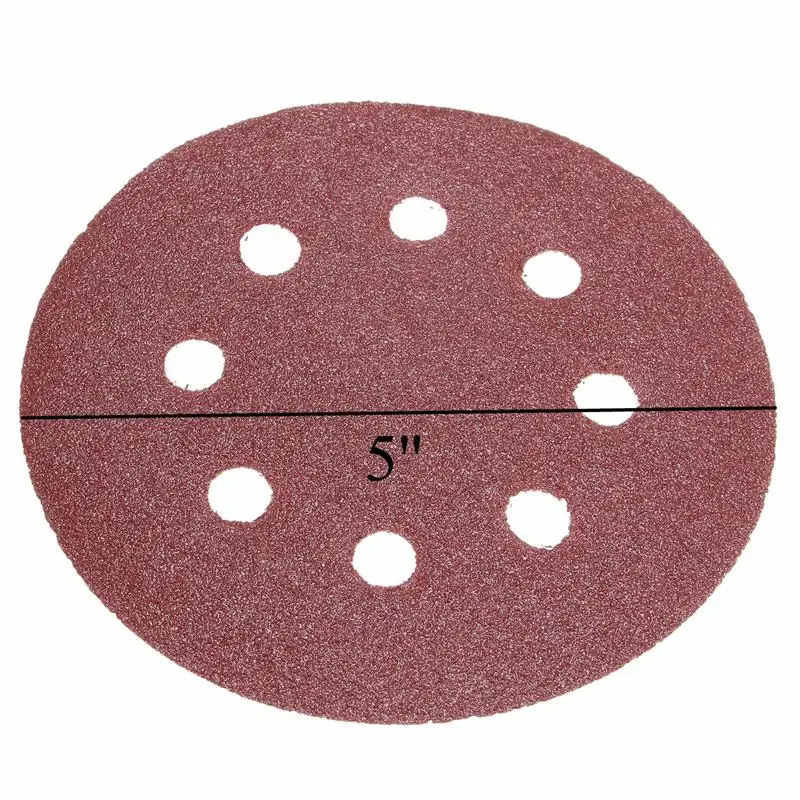 50 шт./компл. " 8 отверстия 80/120/180/240/320 шлифование песком диск случайной орбиты с застежкой-липучкой шлифовальный станок для дерева песок бумажные диски грубый песчаник