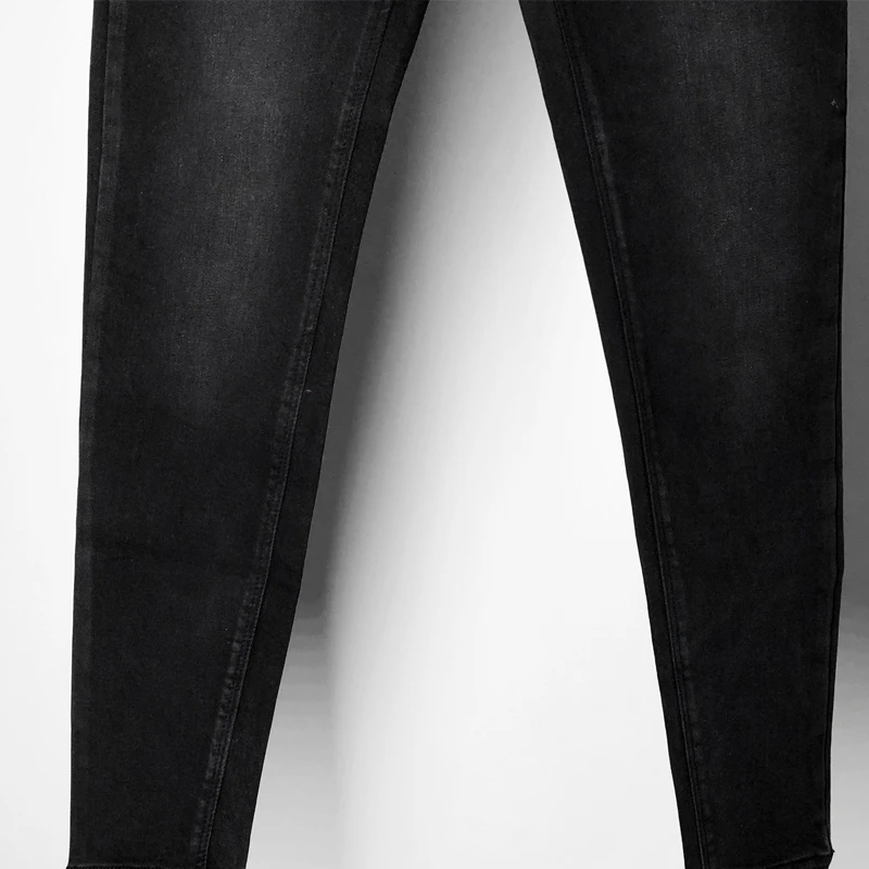 2019 весна женские джинсы большой стрейч Узкие повседневные однотонные с высокой талией узкие джинсы