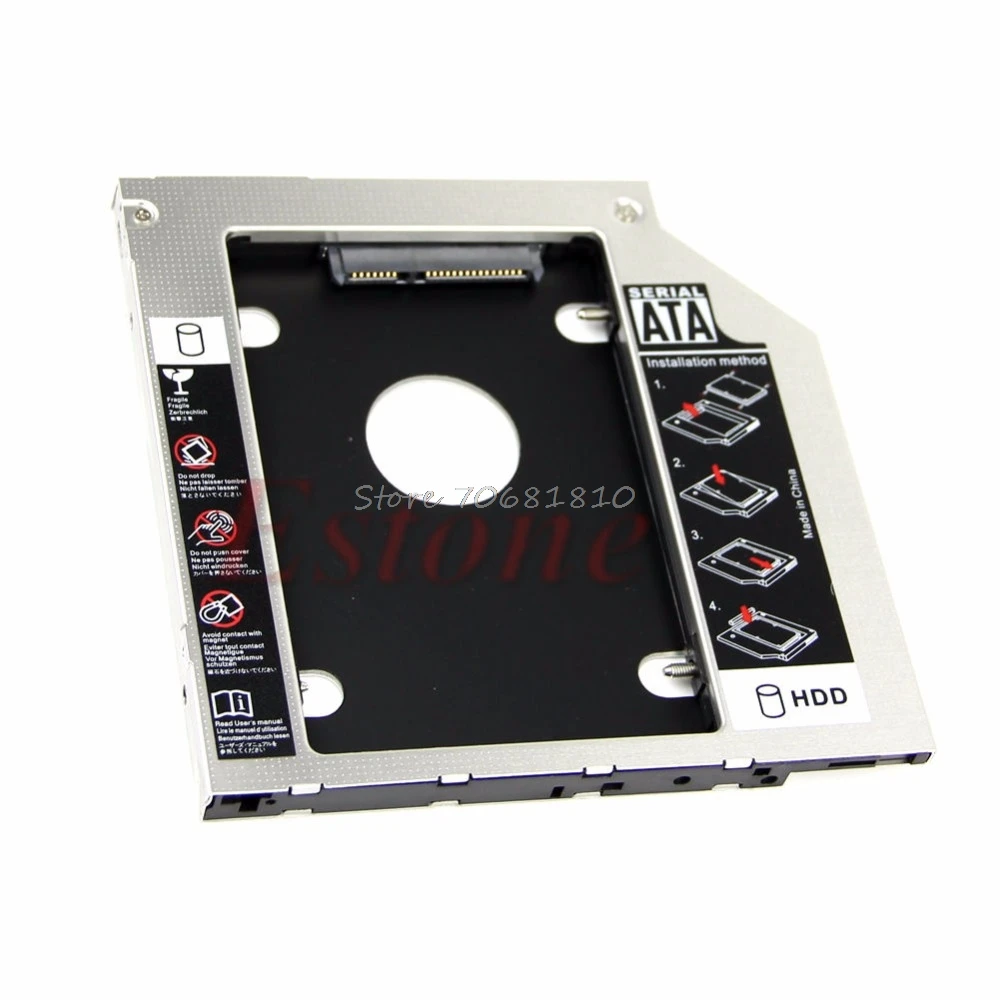1 шт. Универсальный 9,5 мм 2,5 "SATA 2nd HDD жестких дисков Caddy для CD DVD Optical Bay Прямая доставка