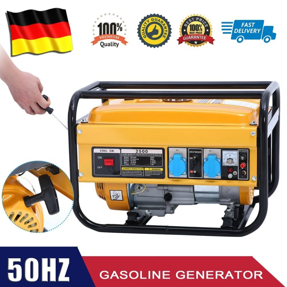 

WX-2500A Power Generator 2800W Gasoline Generator Durable Emergency Power Supply Electrical Equipments EU Socket