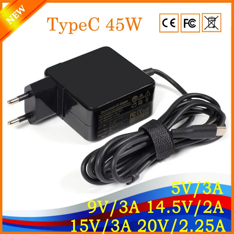 

Universal AC Laptop Adapter For Acer Swift 7/Spin7 45W USB TypeC 5V/3A 9V/3A 15V/3A 20V/2.25A Quick Charge For Asus Zenbook HK04