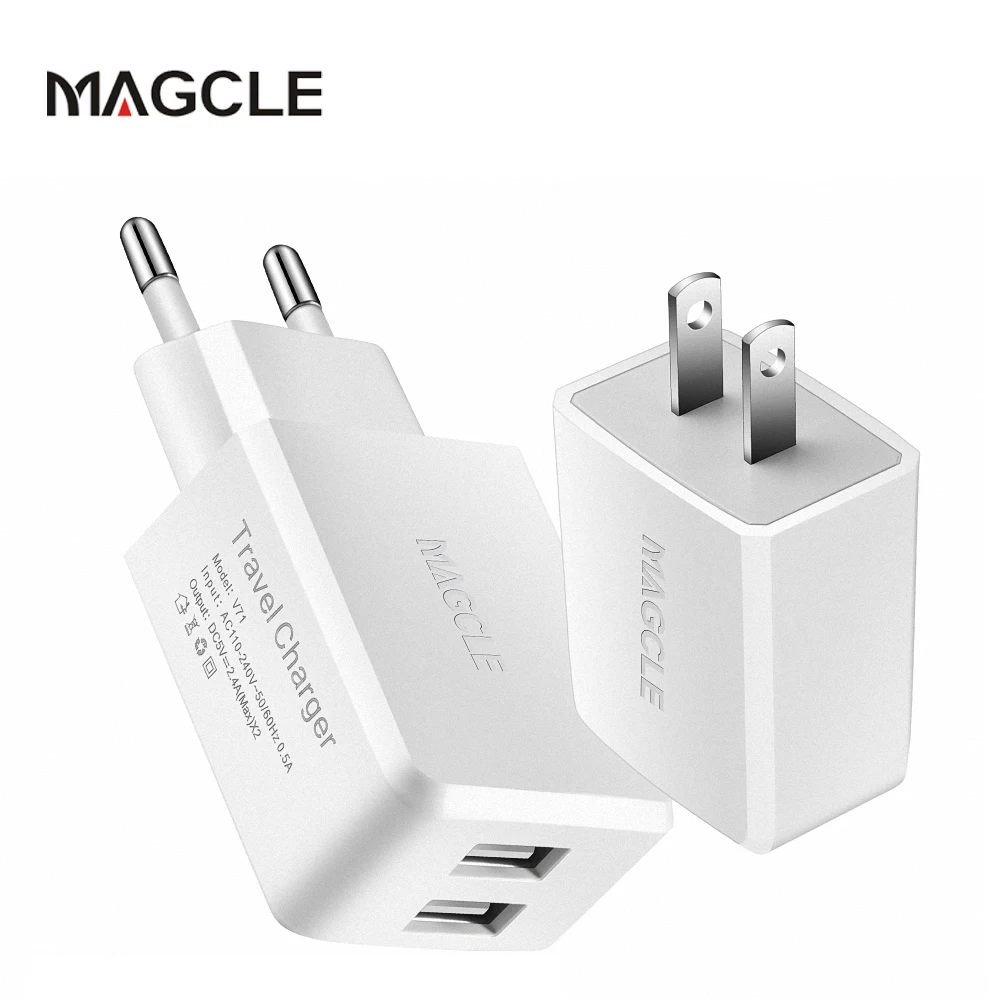 Сетевое зарядное устройство Magcle с двумя USB портами 5 В 2 4 А|travel wall charger|wall chargerusb charger