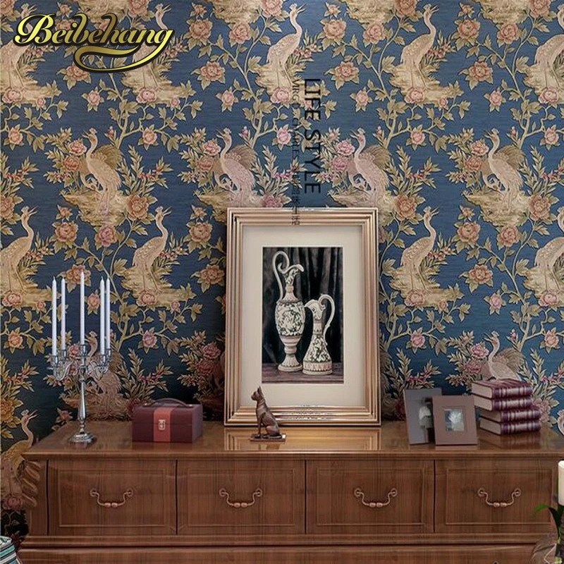 

beibehang Chinese high-end 3D stereoscopic deep embossed bedroom living room TV backdrop environmental non-woven wallpaper