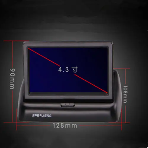 HD складной 4,3 дюймовый TFT цветной ЖК-экран монитор для автомобиля заднего вида резервная камера заднего вида DVD VCR 12V 5