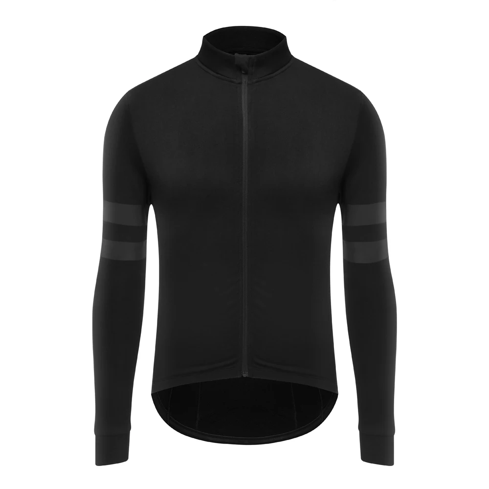 

Spexcel 2017 new Top quality Black with Reflective stripe thermal fleece fabric long seleve cycling jersey for 10-20 degree ride