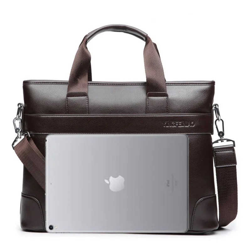 Высококачественная Мужская сумка через плечо, кожаный портфель, деловая дорожная сумка для ноутбука, Черная мужская сумка-мессенджер, мужская сумка