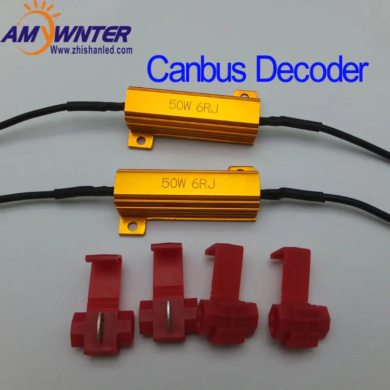 

2pcs 50W 6Ohm Car LED DRL Fog Turn Singal Load Resistor for Fix LED Bulb Fast Hyper Flash Turn Signal Hot Selling