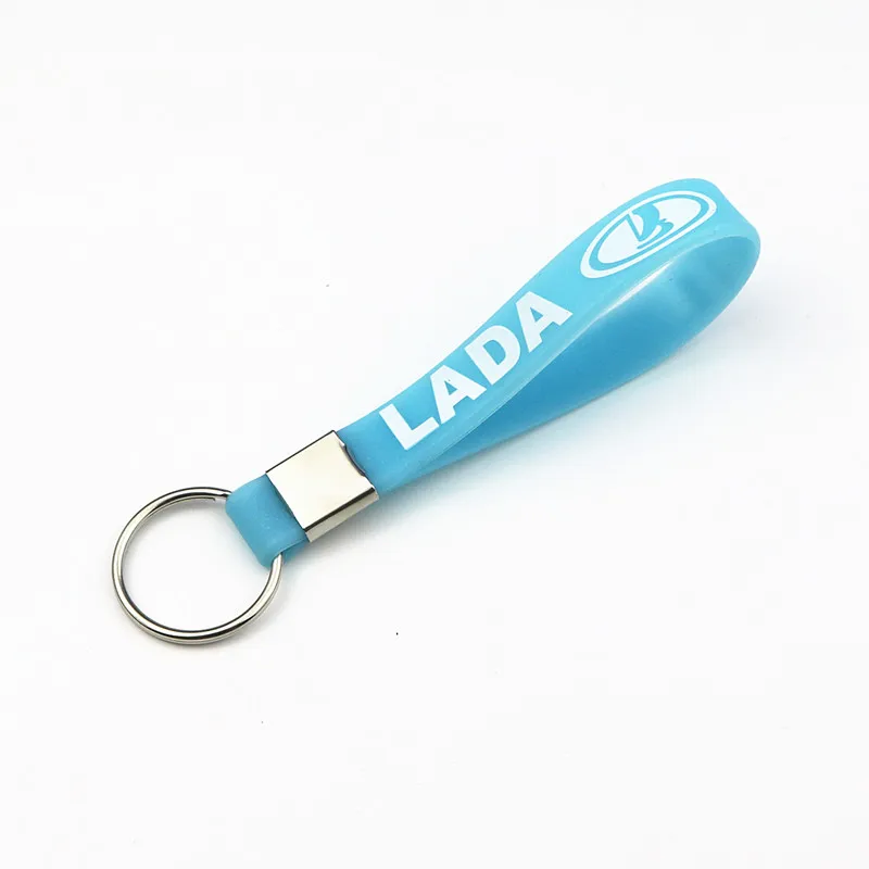 Luminous Silicone Emblem Badge Car Key for Lada Niva Kalina Priora Granta Largus Vaz Samara Key Chain Ring Car Styling