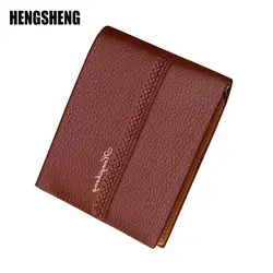 Hengsheng Для мужчин кошелек новый ретро Для мужчин короткие бумажник в полоску кошелек Бизнес кошелек досуг сплошной Цвет мульти-карта бита a2907