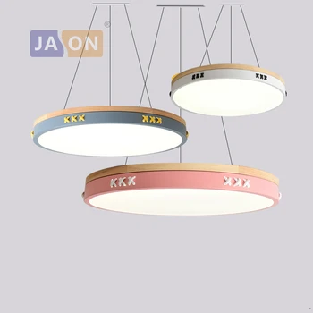 

LED Modern Iron Acryl Wood Macaron Round LED Lamp LED Light.Pendant Lights.Pendant Lamp.Pendant light For Foyer